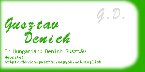 gusztav denich business card